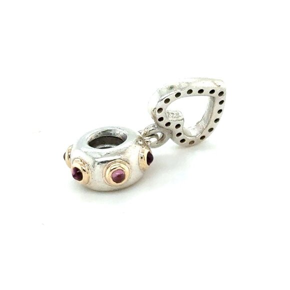 Pandora Two Tone Be My Valentine Dangle Charm - Retired - Picture 2 of 5